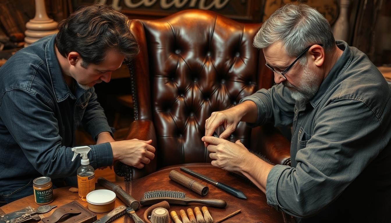 Leather furniture restoration