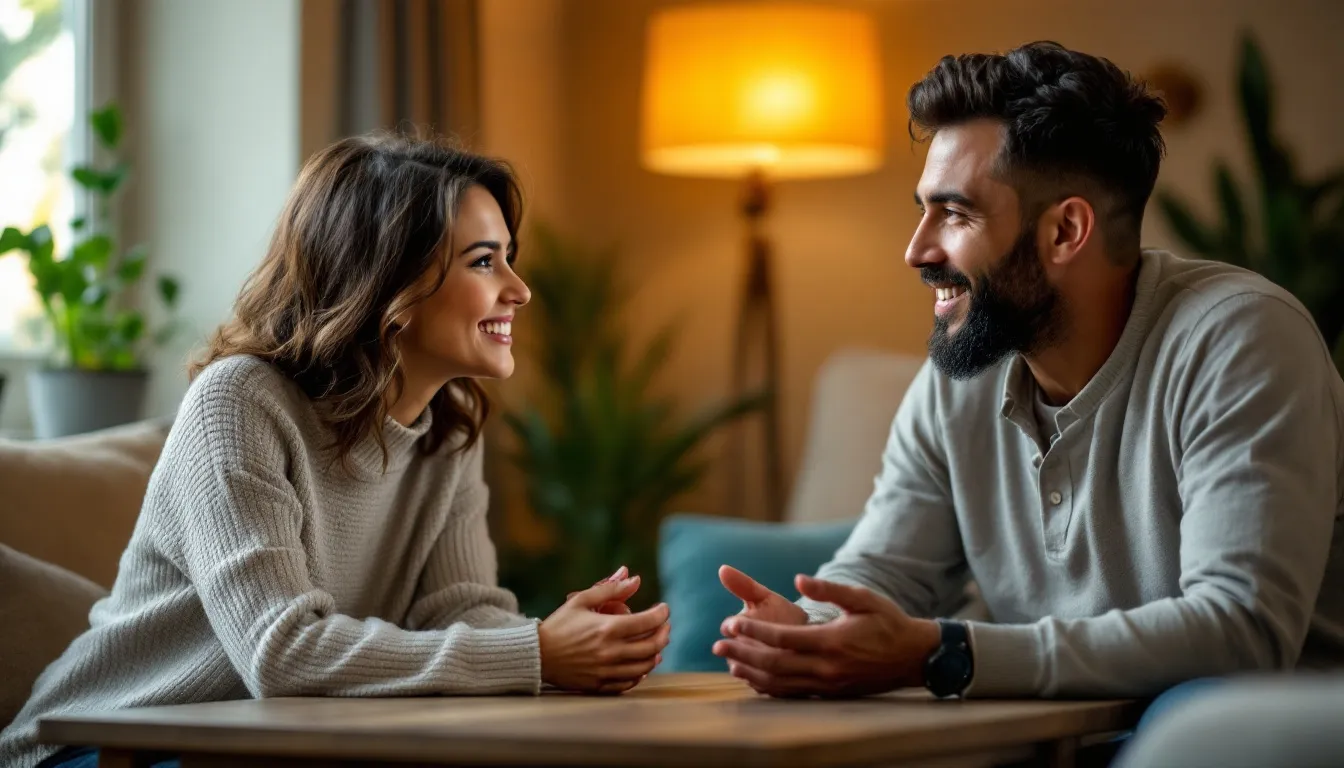 Key elements of building rapport illustrated through two people communicating effectively.