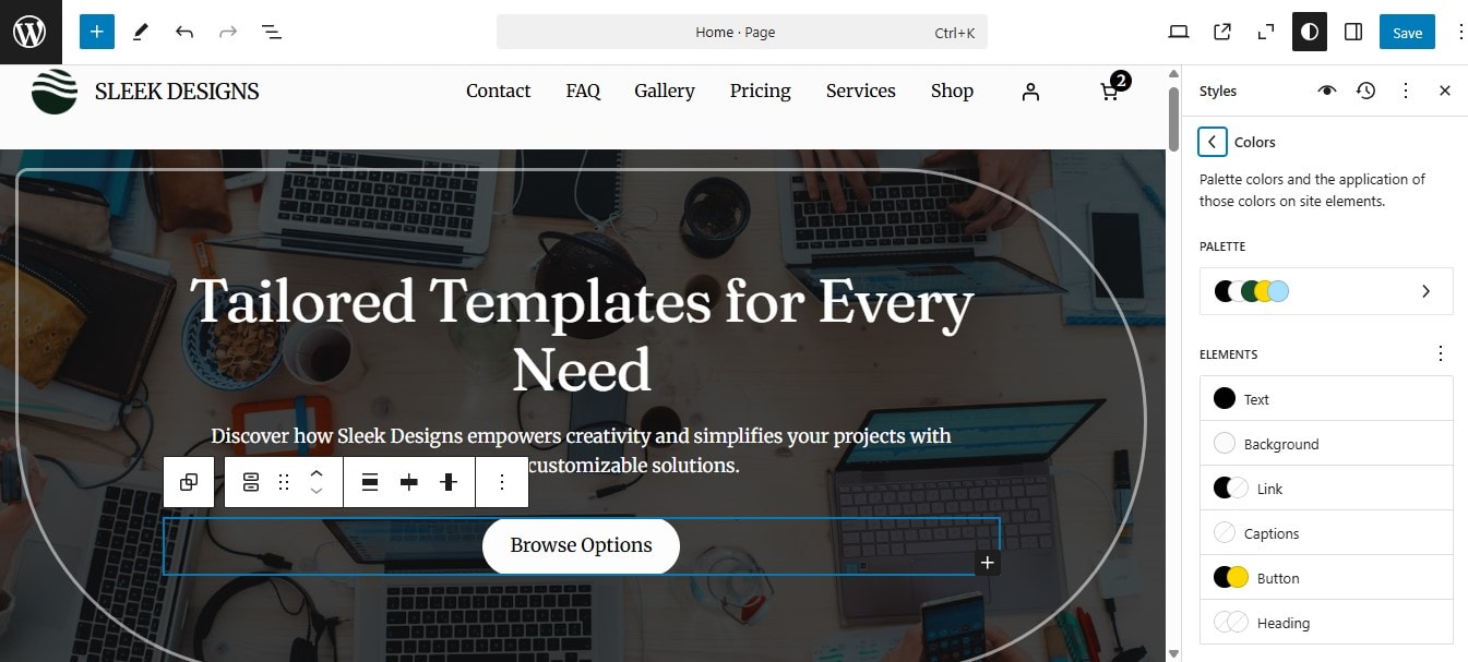Applying sitewide changes