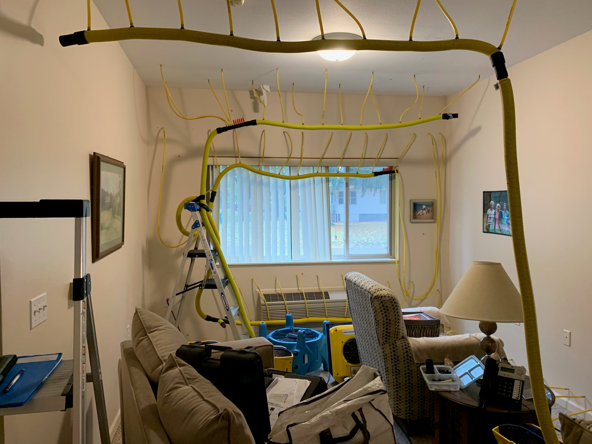 Specialize drying equipment used to dry out wet areas