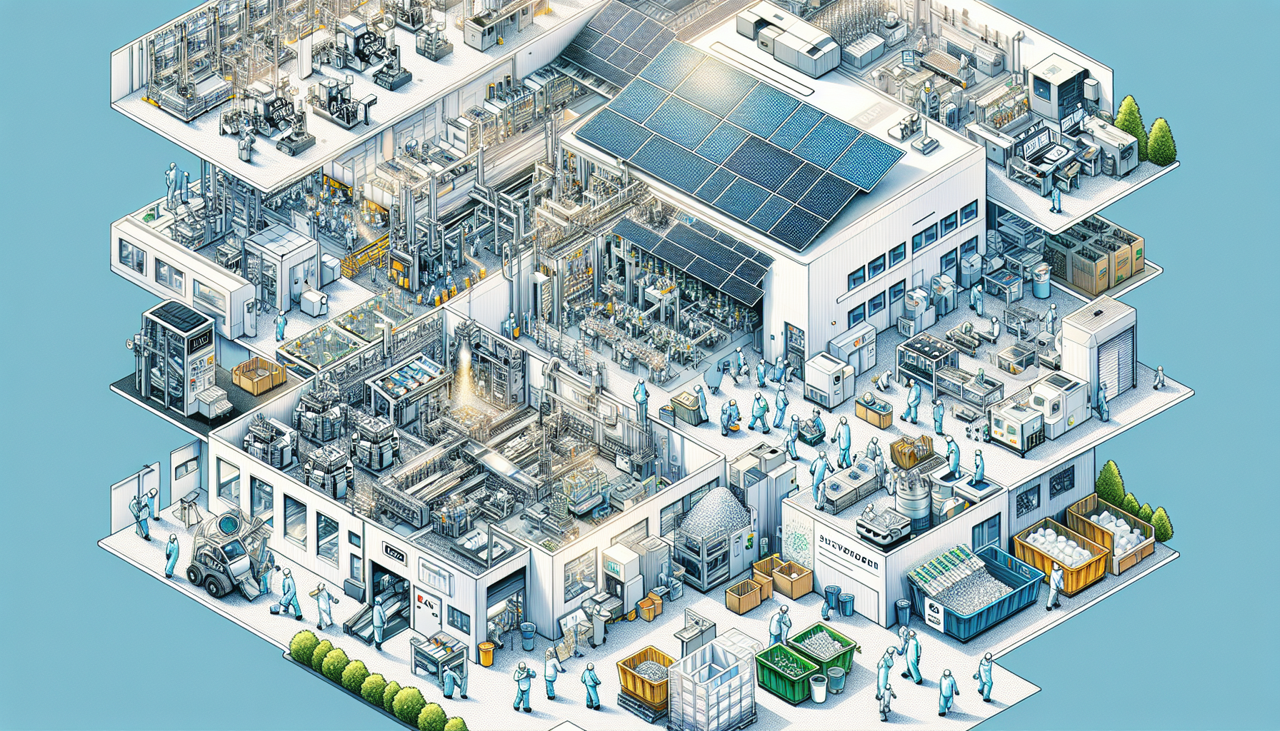 Illustration of semiconductor manufacturing processes
