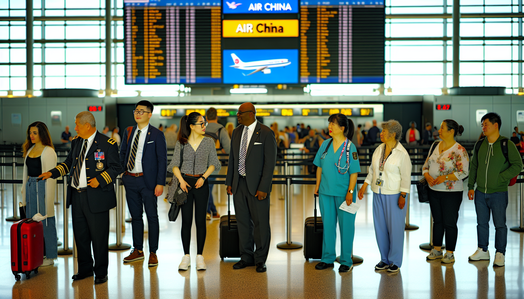 Air China departure gate at Newark Airport