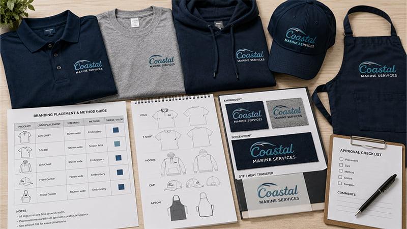 Coordinated polo, T-shirt, hoodie, cap and apron branding project