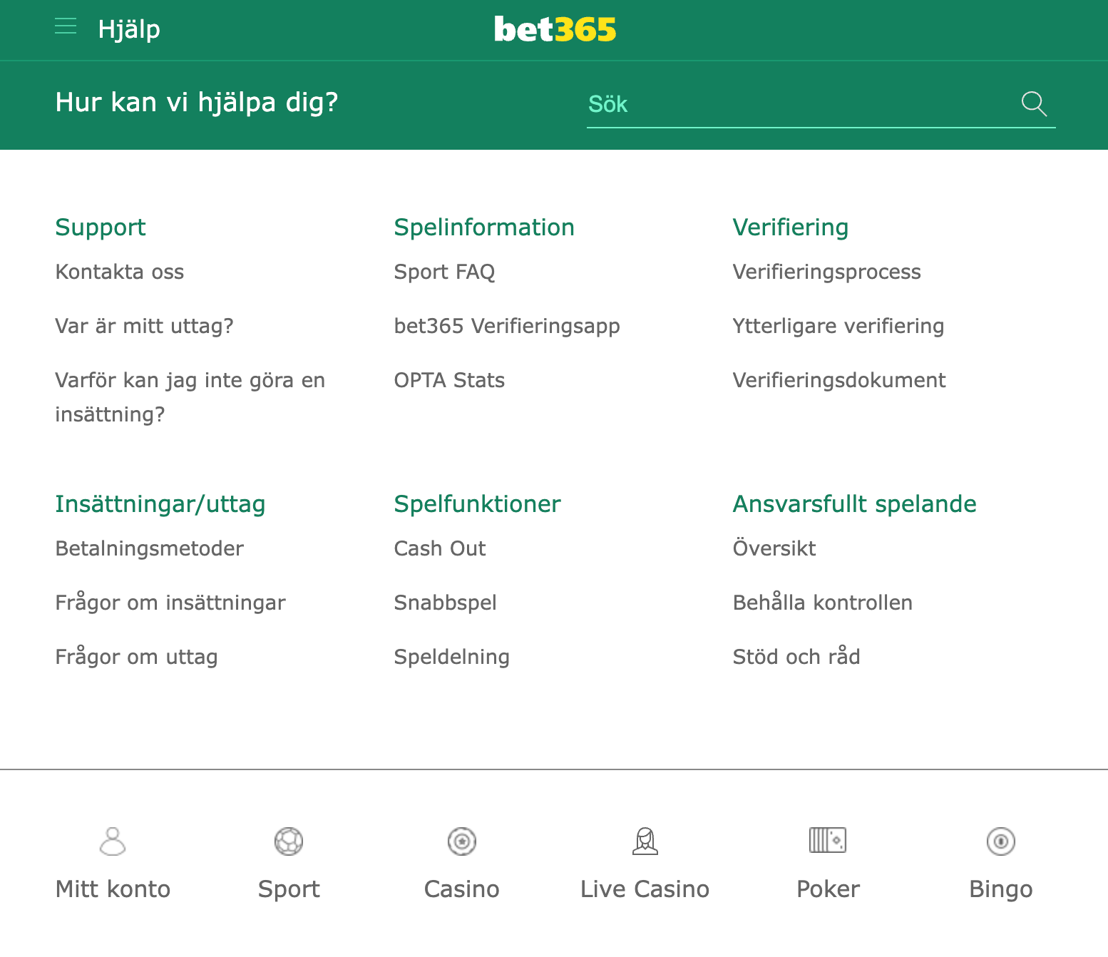 support och faq