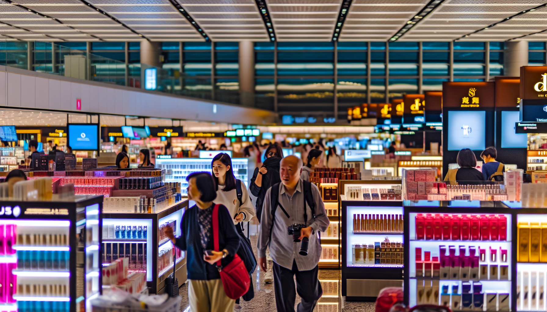 Duty-free shopping at Terminal 1, EgyptAir's hub at JFK Airport