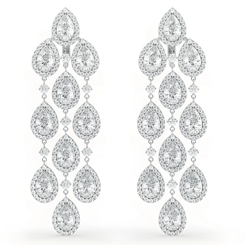 Prabangus auskarai su lašo formos deimantais – fashiongold.lt