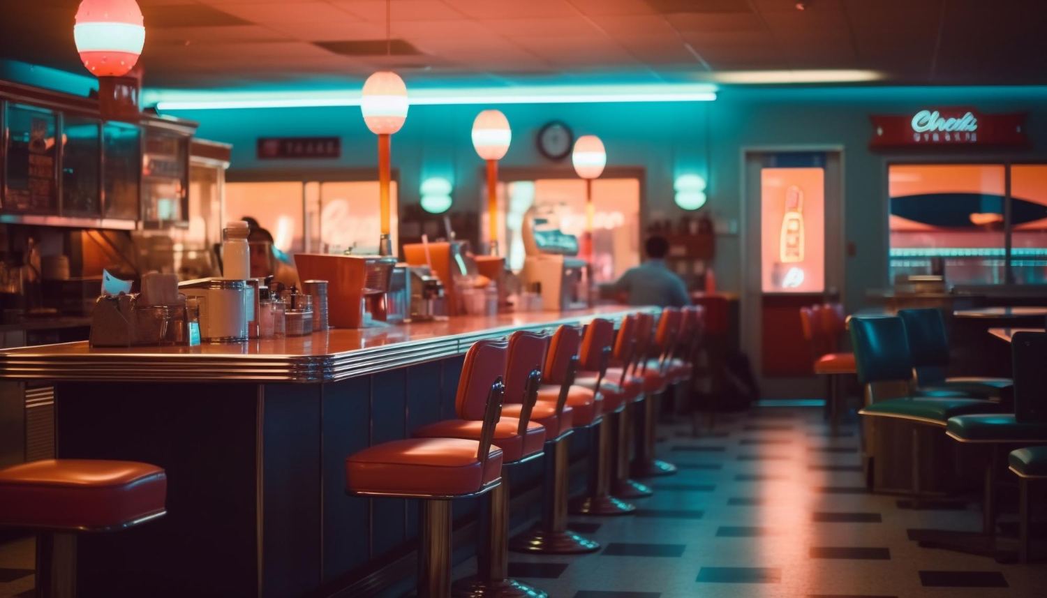 An image of a retro comedy club sign.