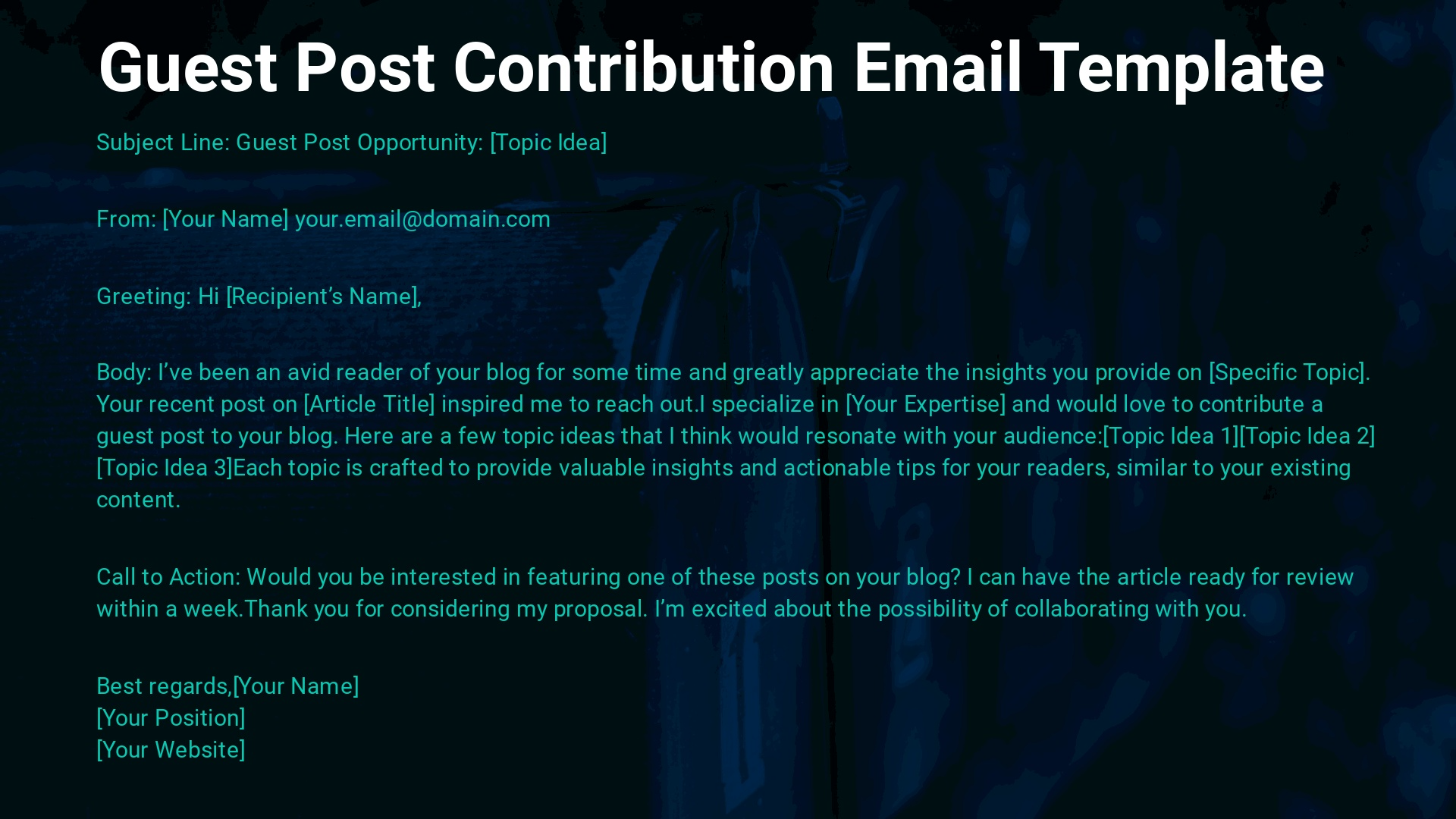 Outreach Template 3 Effective Guest Post Contribution Email Template