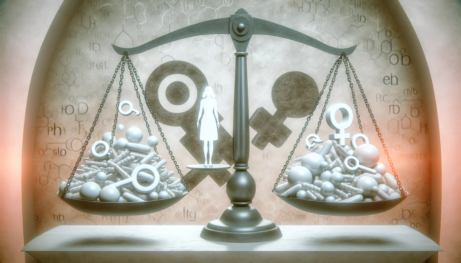 Hormonal imbalance concept with hormone symbols