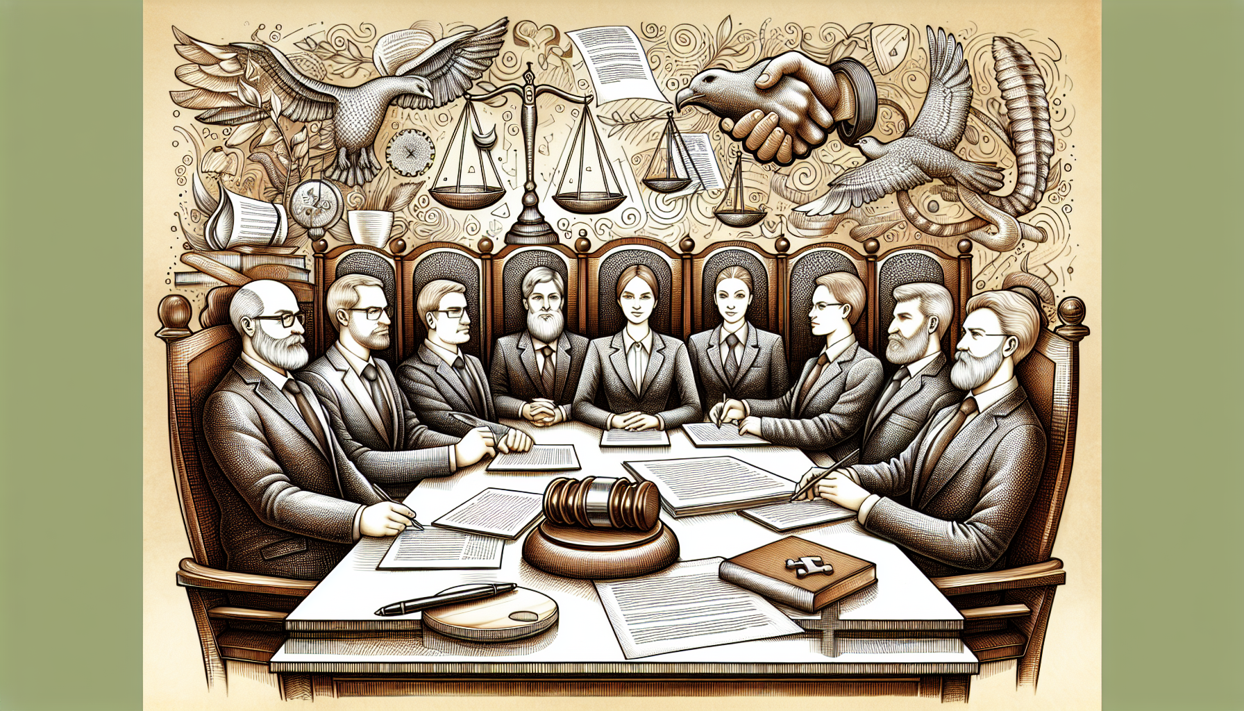 Ilustração de uma reunião entre sócios em uma sociedade limitada (LTDA)