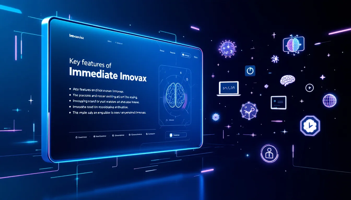 Key features of Immediate Imovax, emphasizing its innovative tools and functionalities.