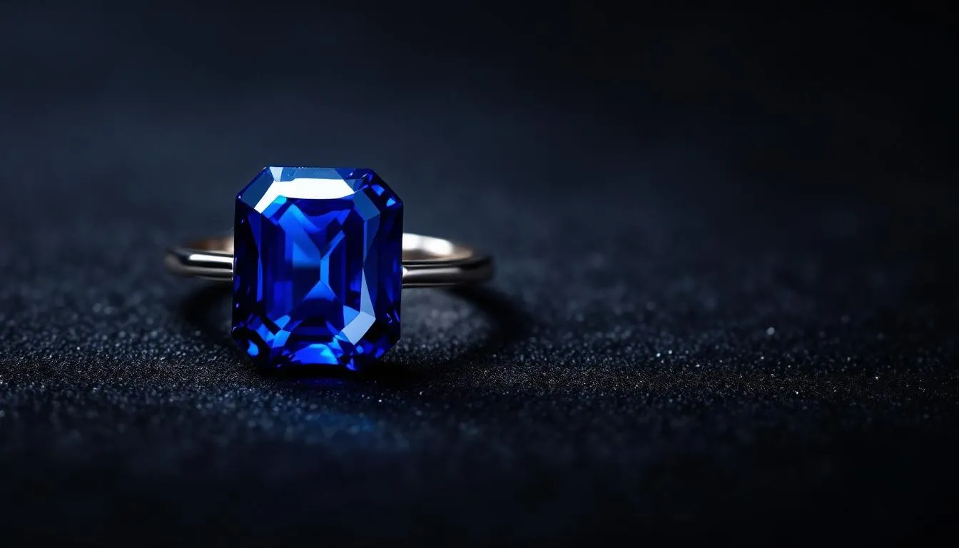 A beautiful sapphire gemstone reflecting light.