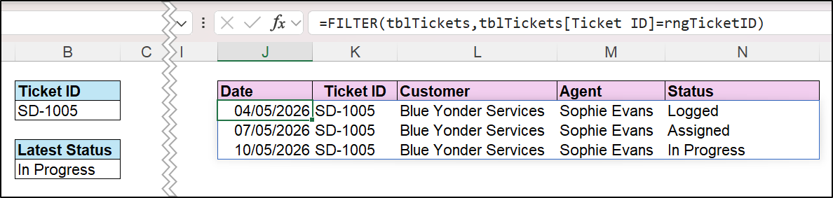 FILTER function returning all matching values
