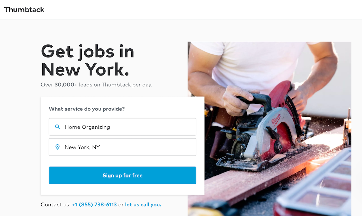 Signing Up for Thumtack
