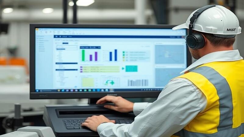  Operator working easily with a clear, simple software screen.