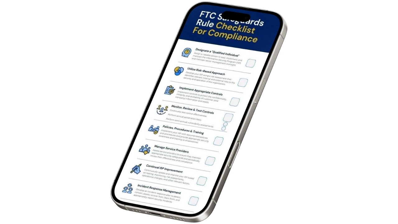 ftc safeguards checklist infographic on phone