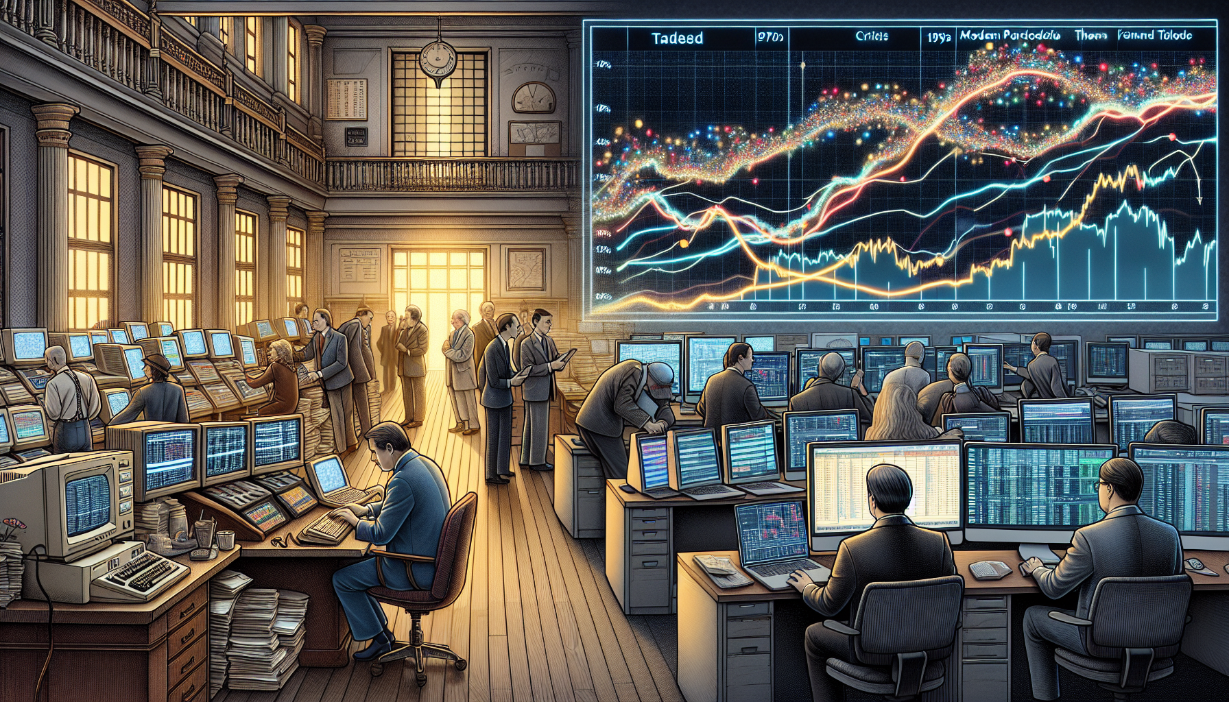 Illustration of early developments in algorithmic trading