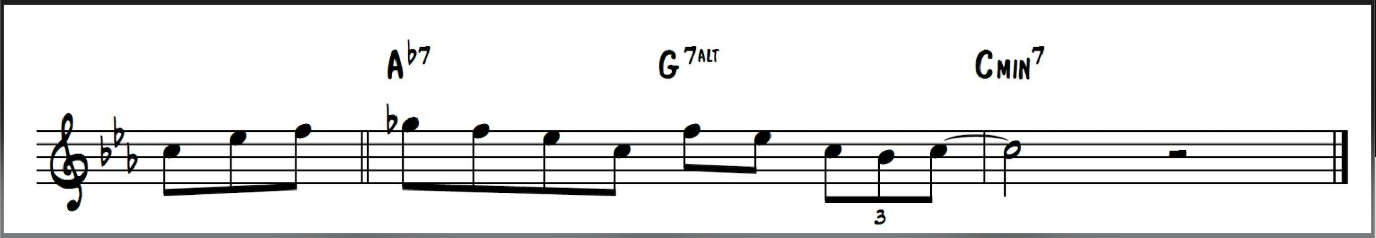Blues Lick using a tritone substitution over an Ab7 chord