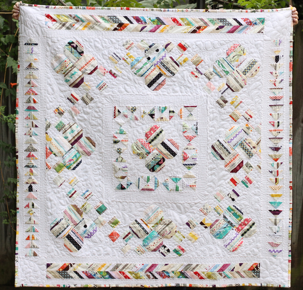 Finished quilt made with selvedges and selvedge binding