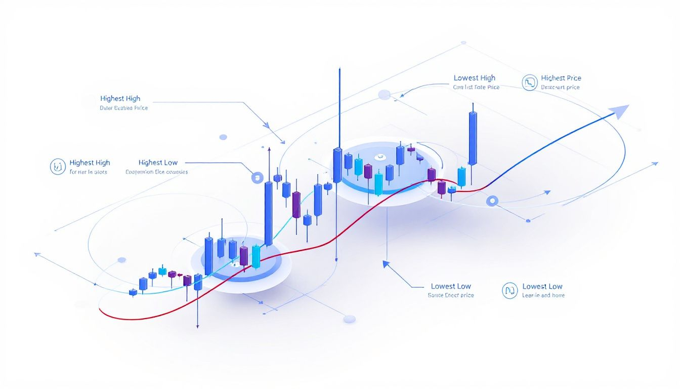 Anatomy of a candlestick chart highlighting key components.