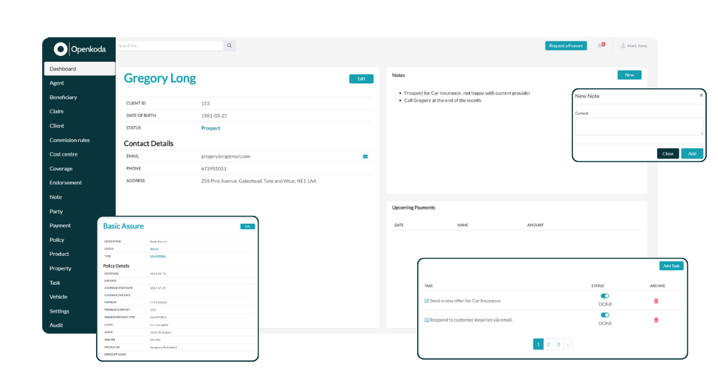 Openkoda advanced analytics insurance software