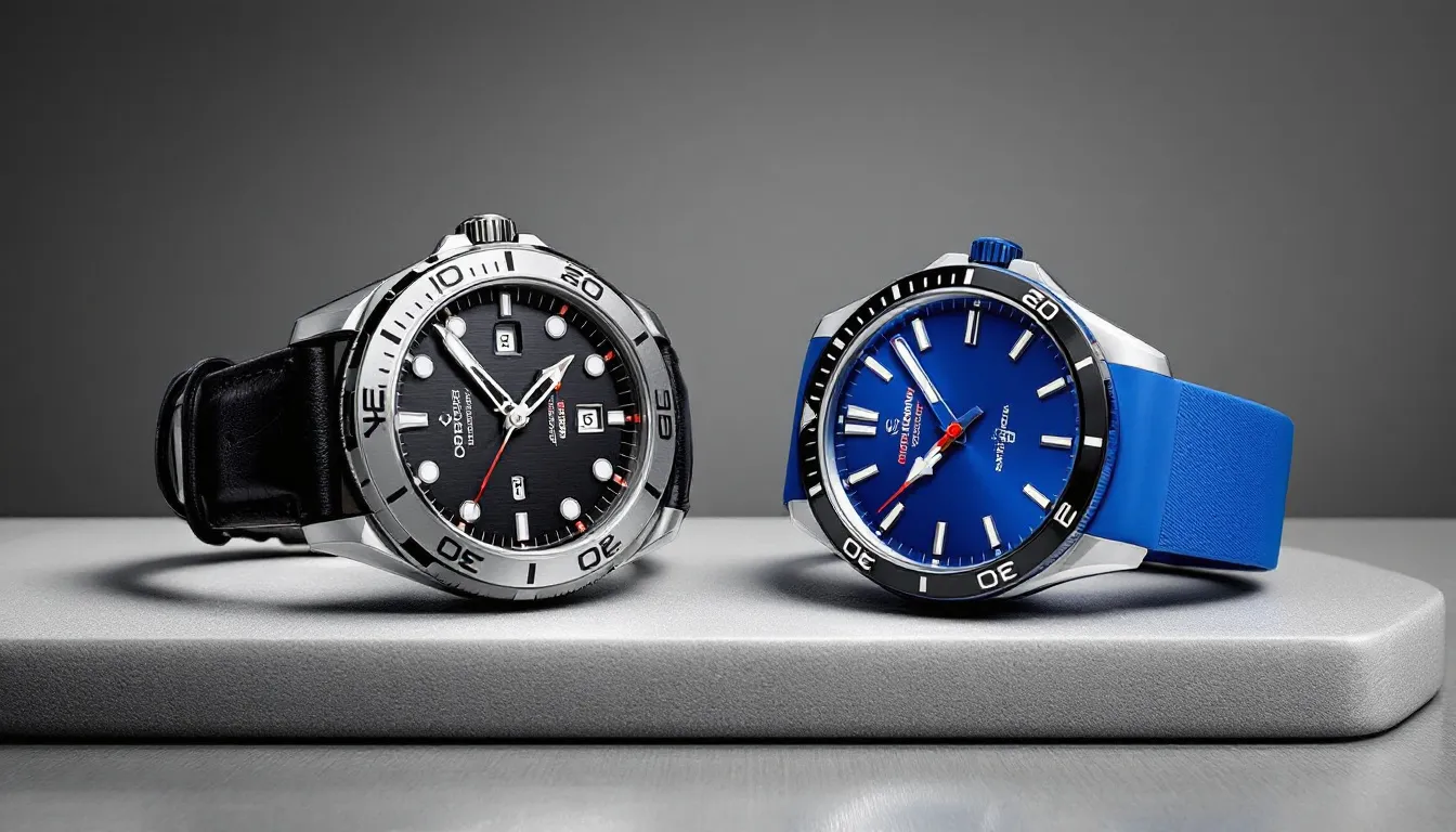 The Omega x Swatch watches displayed together.