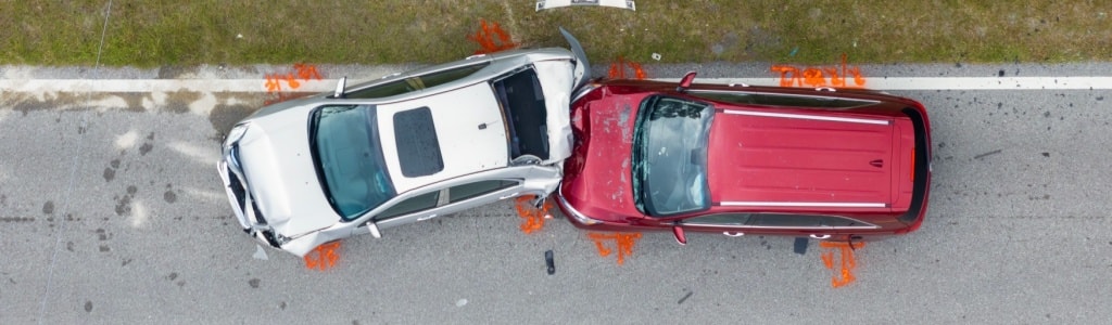Damage to vehicles after a serious car accident in Pennsylvania.