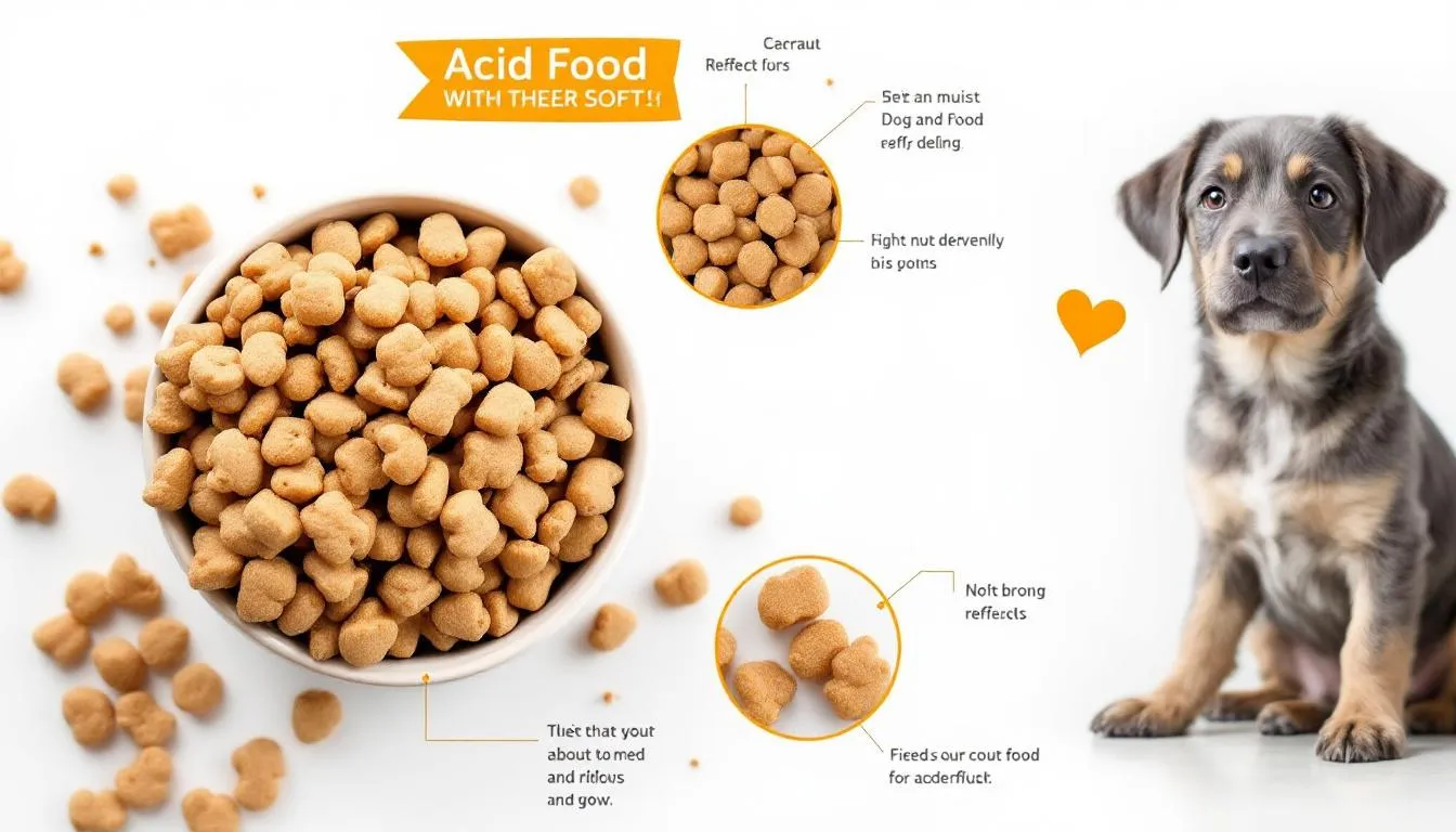 A bowl of vet recommended dog food for acid reflux placed beside a dog.