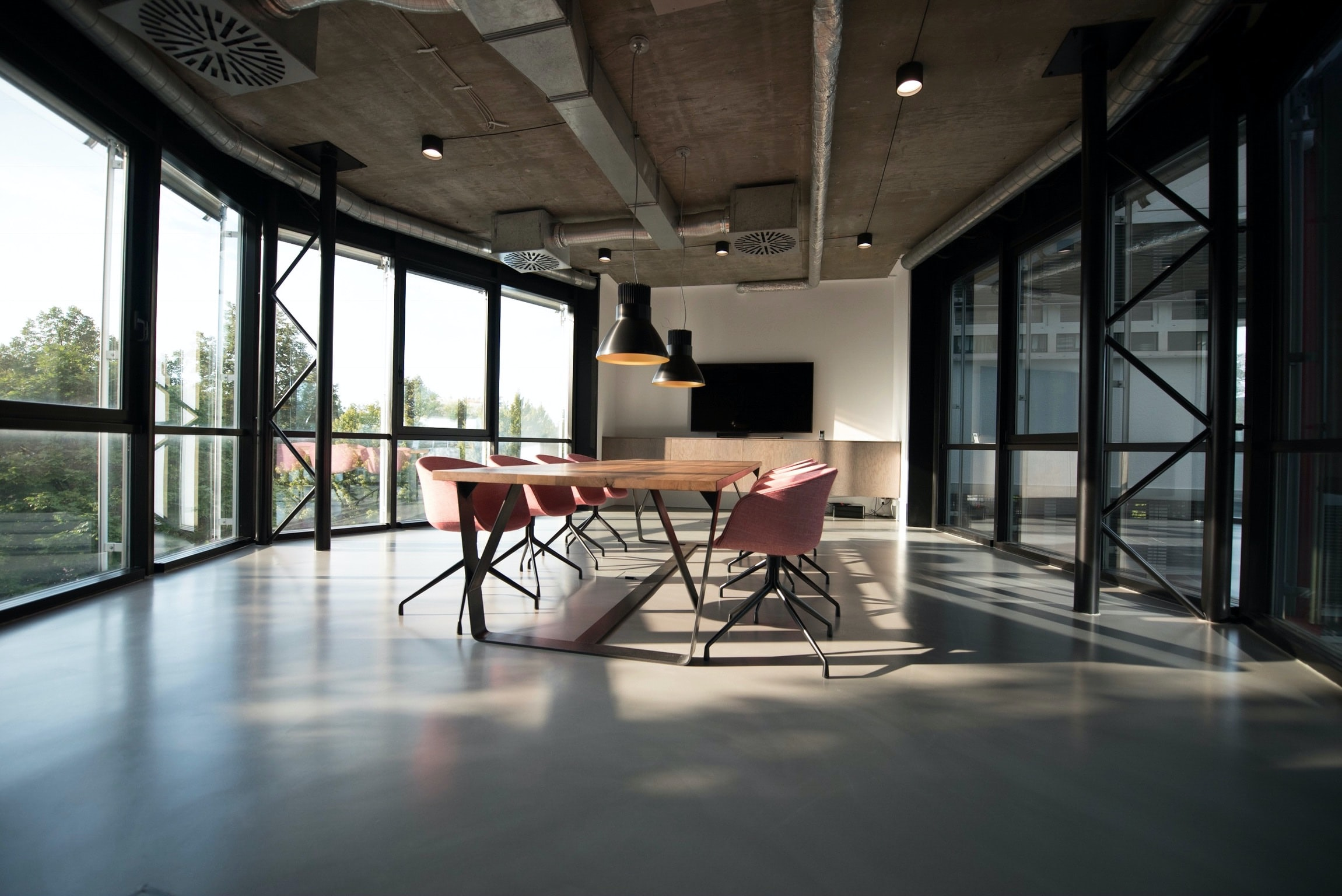 Natural light in an office setting 