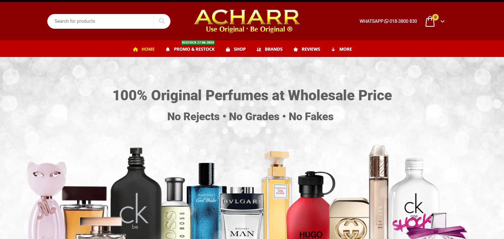 Acharr is a Malaysian company that offers wholesale services for branded perfume products. They provide the most competitive wholesale prices and have no minimum order quantity, accommodating small orders efficiently. 