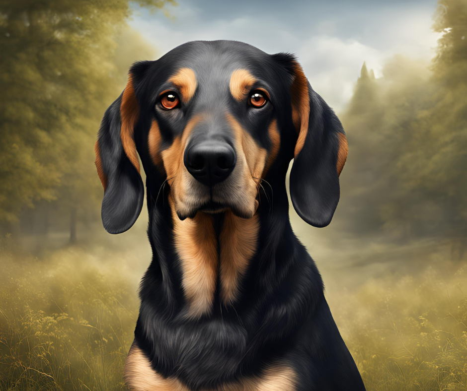 An AI image of a Transylvania Hound face on view