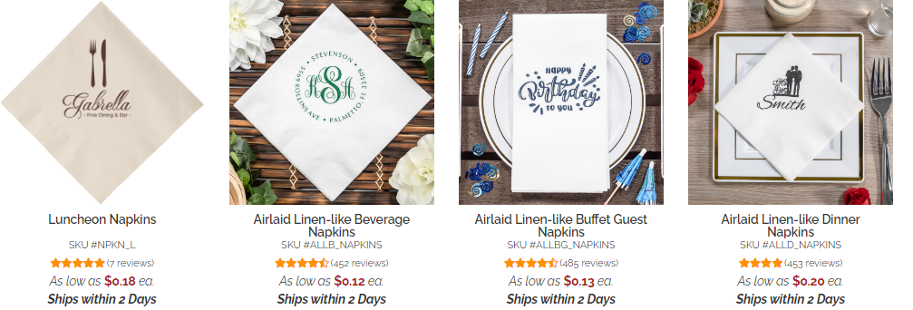 themed napkins