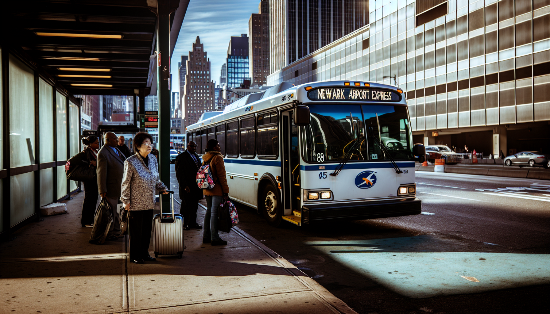 Newark Airport Express Bus in Manhattan