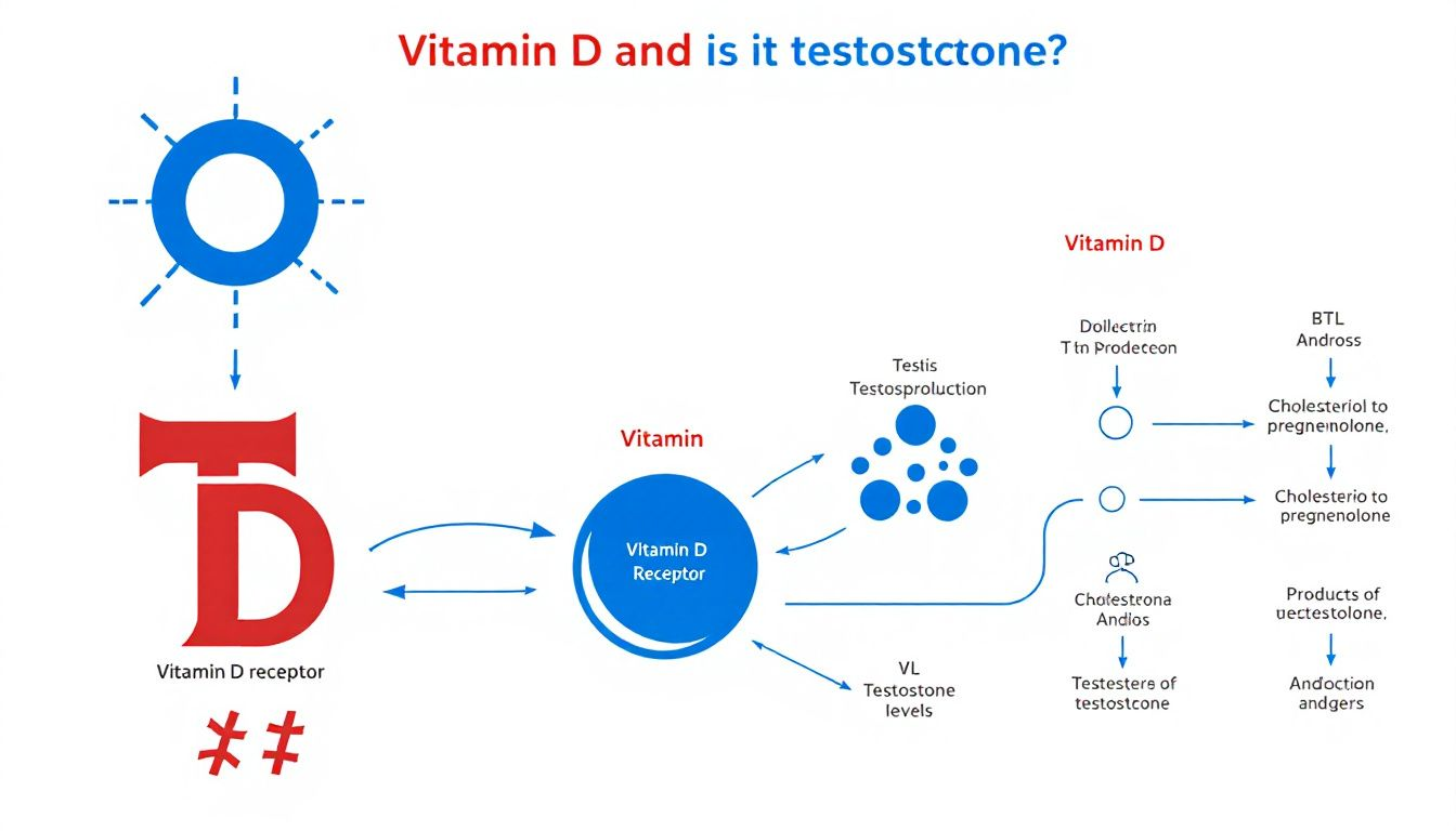 A diagram illustrating the connection between vitamin D and testosterone levels.