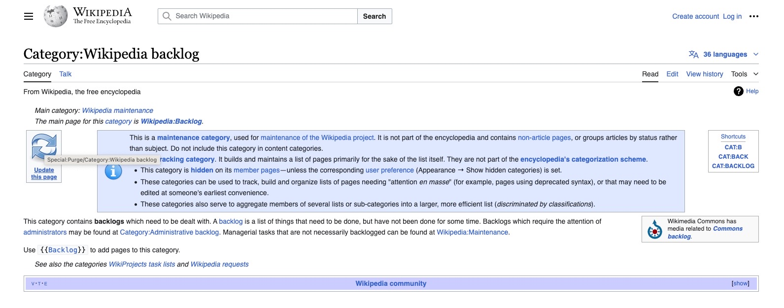 Wikipedia backlog - opportunity to edit and get a wikipedia backlink