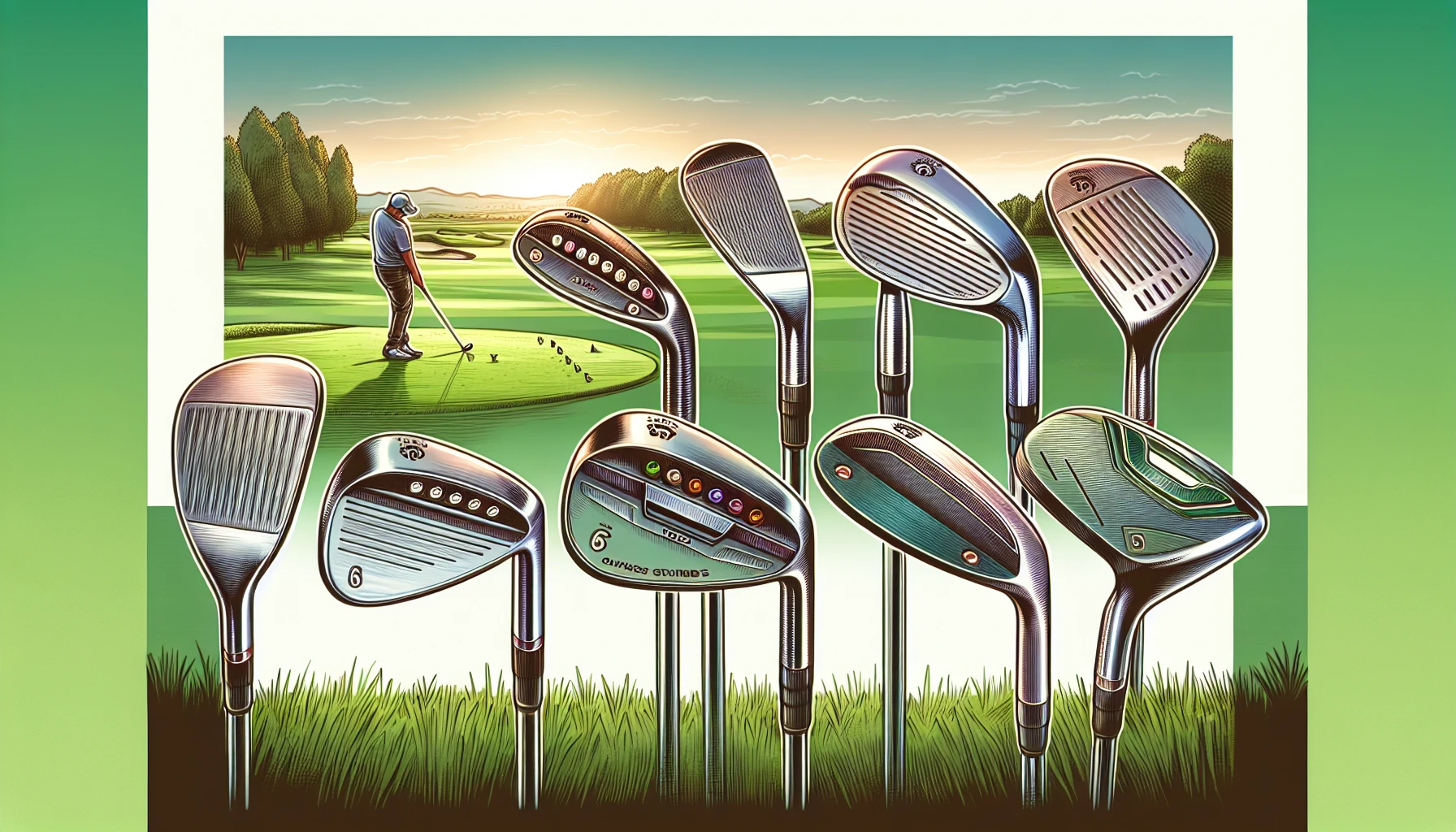 Illustration of different wedge bounce and grind options