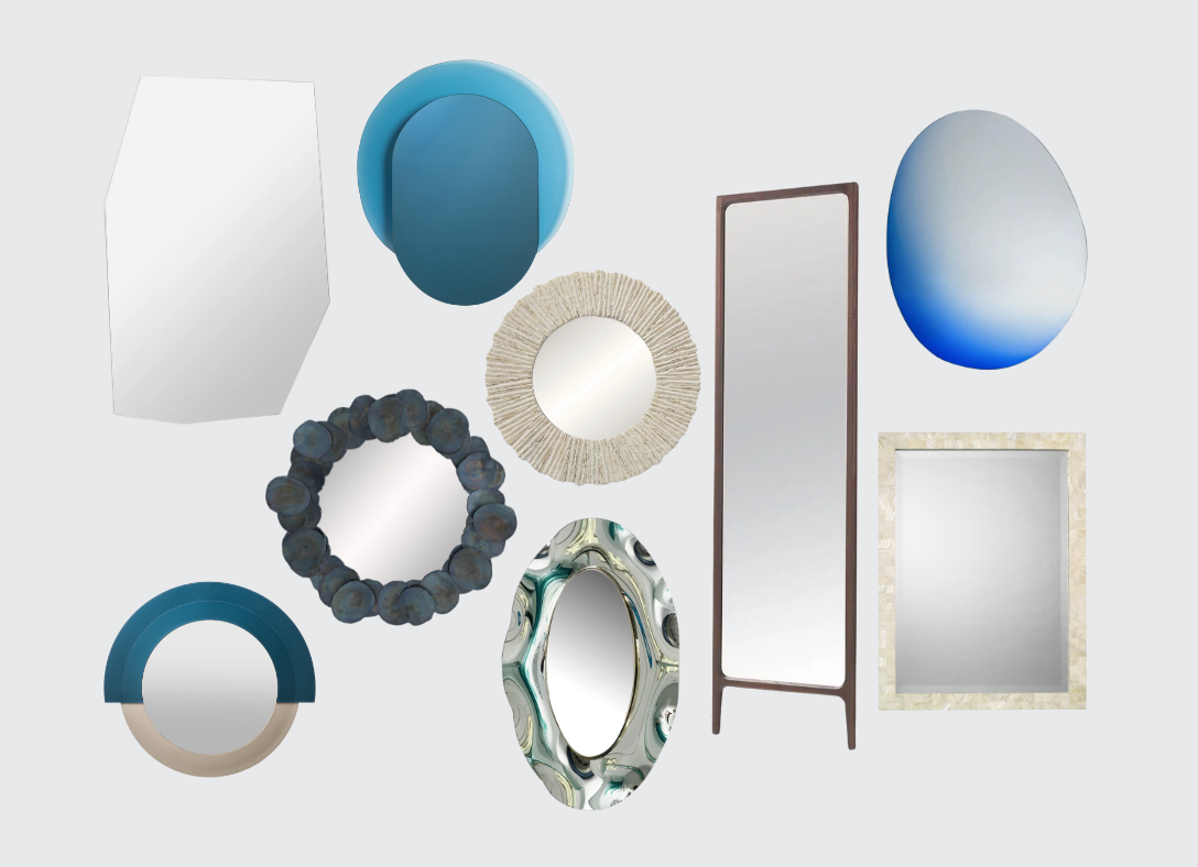 a selection of ocean-inspired mirrors
