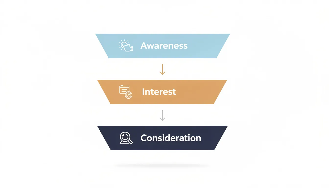 The image depicts a funnel diagram illustrating four descending stages of user progression, highlighting the journey from initial awareness to feature adoption. This visual representation emphasizes the importance of measuring feature adoption rates and understanding user behavior to drive engagement and improve customer satisfaction.
