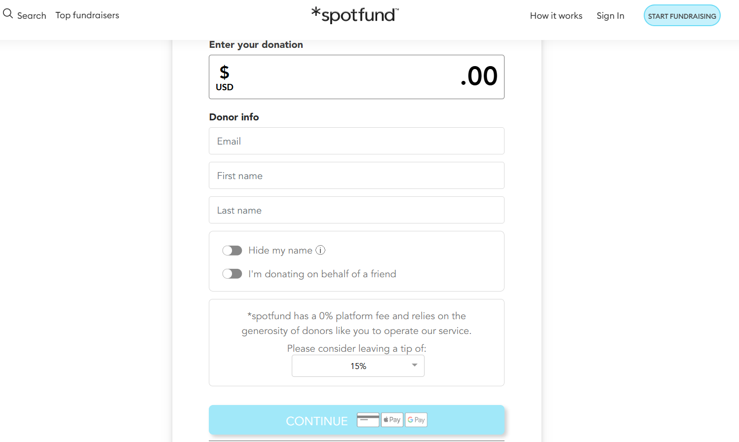 how to donate online with spotfund