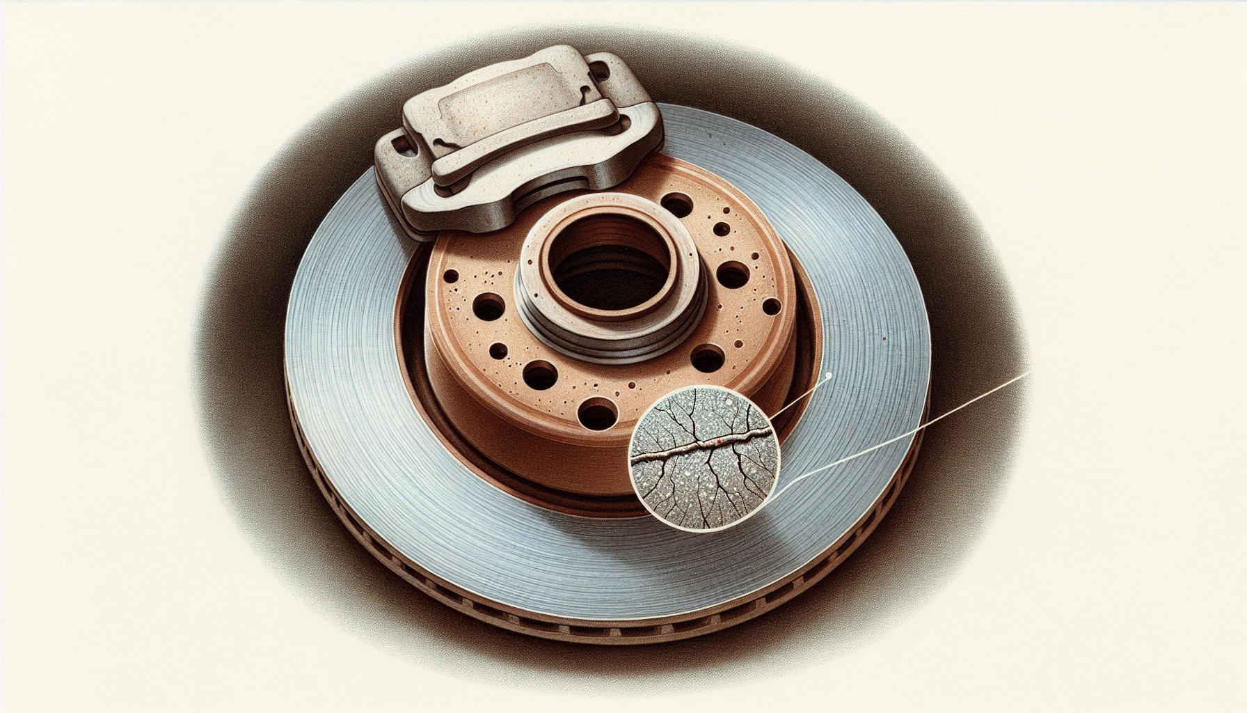 Illustration of inspecting brake components