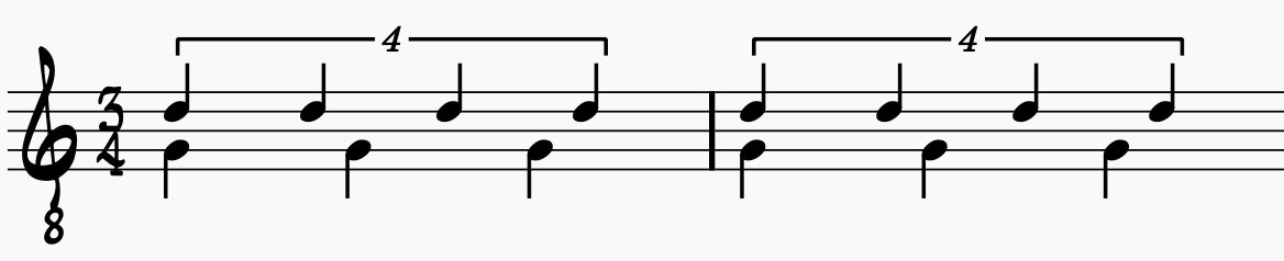 Common Polyrhythms: 4 Over 3 Polyrhythm using quarter notes