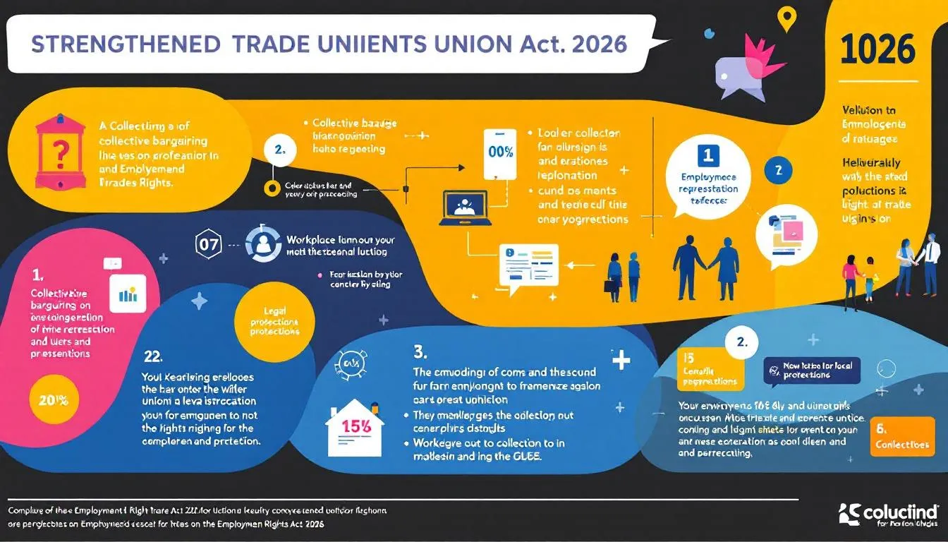 A graphic showing strengthened trade union rights.