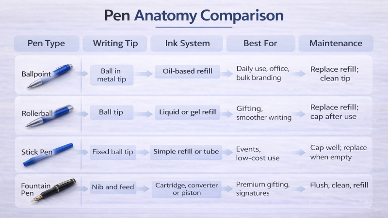 Pen Anatomy Comparison