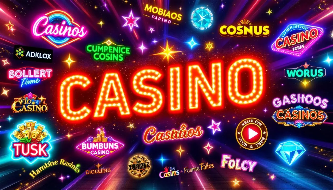 A collage of top online casinos that offer no deposit bonuses.