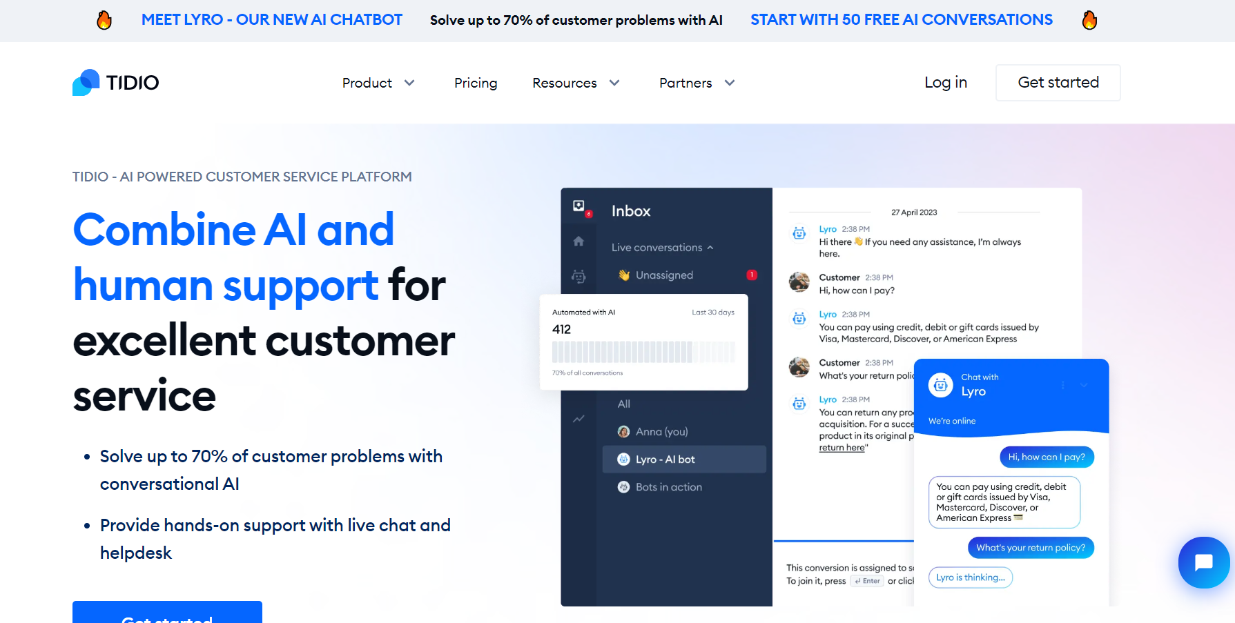 Tidio to seamlessly manage all my messaging from different platforms. Additionally, their chatbot and AI tools enable me to provide instant responses to my customers, ensuring they don't have to wait.