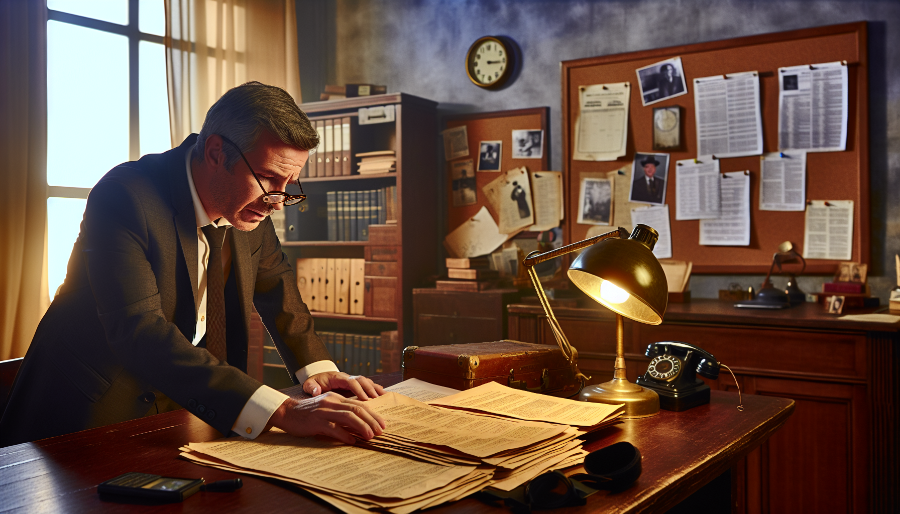 Private investigator reviewing job opportunities