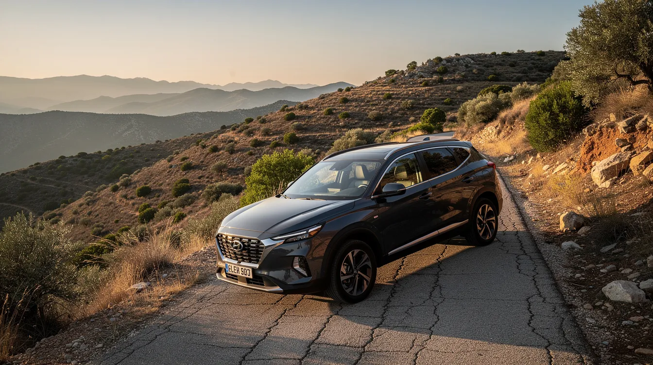طوموبيل SUV واقفة على جنب طريق ديال الجبل زوينة.