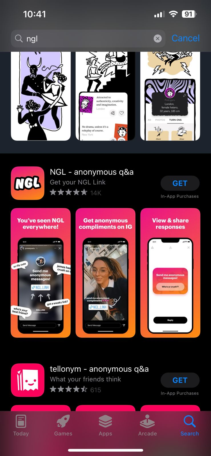 NGL in app store