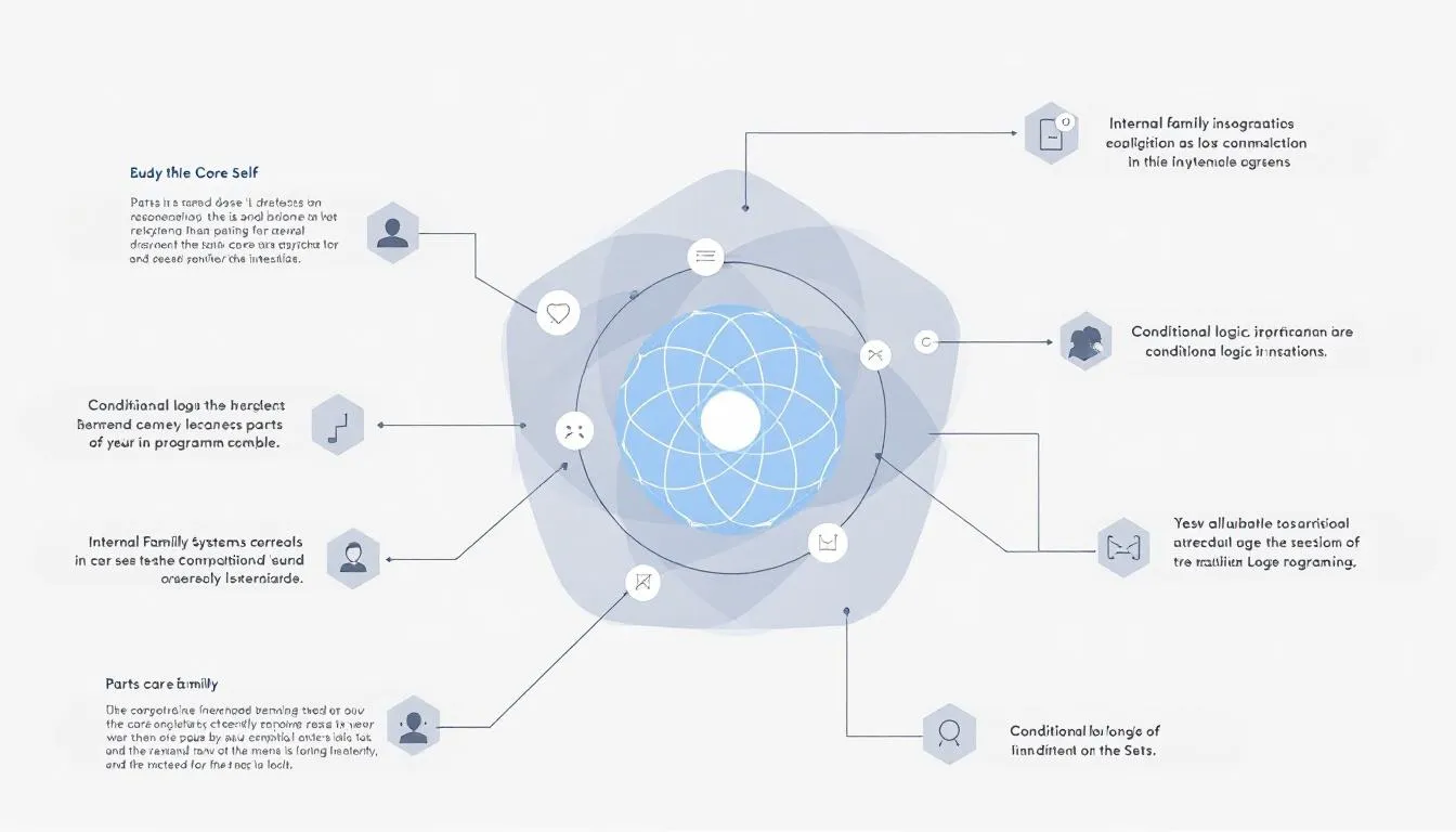 A representation of the core self in IFS therapy, illustrating the internal family systems.