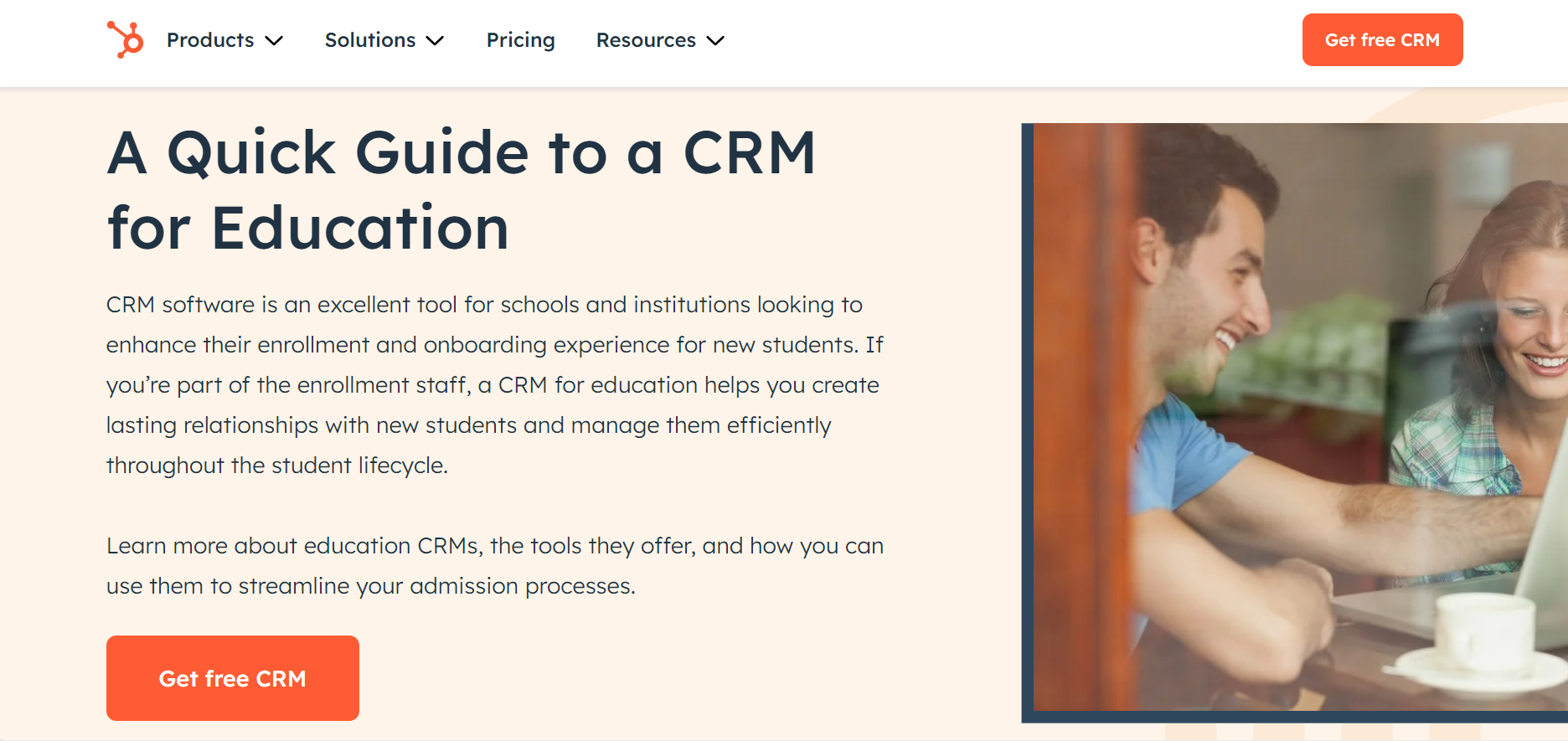 Hubspot - best CRM for higher education